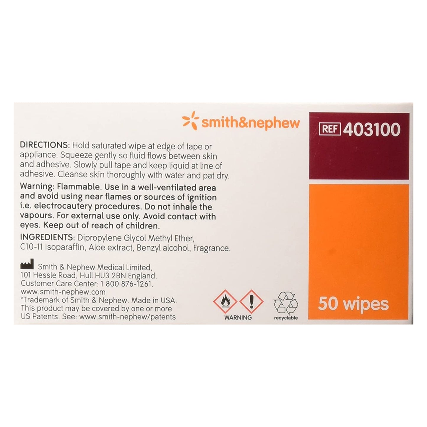 Remove™ Adhesive Remover, 2½ x 2½ Inch Wipe