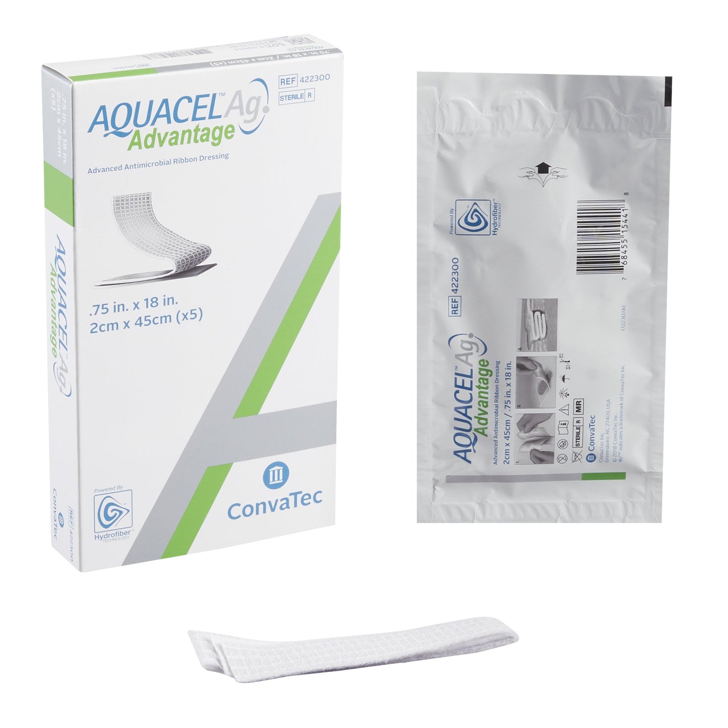 Aquacel® Ag Advantage Silver Dressing, 3/4 x 18 Inch