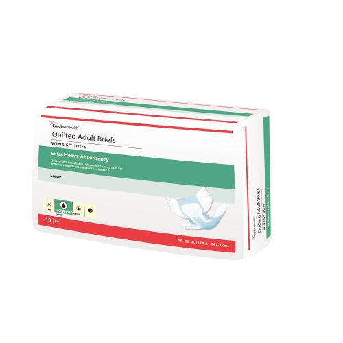 Wings™ Ultra Quilted Extra Heavy Absorbency Incontinence Brief, Large
