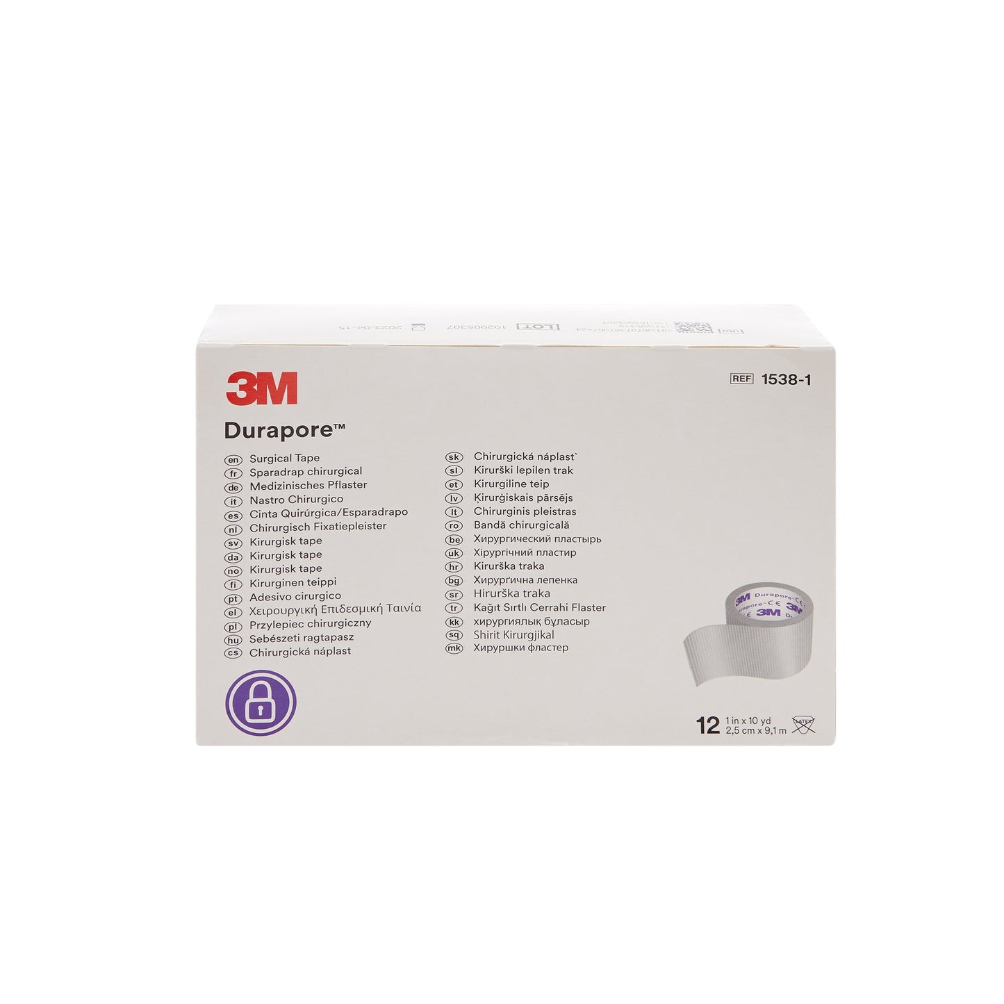 3M™ Durapore™ Silk-Like Cloth Medical Tape,1 Inch x 10 Yard