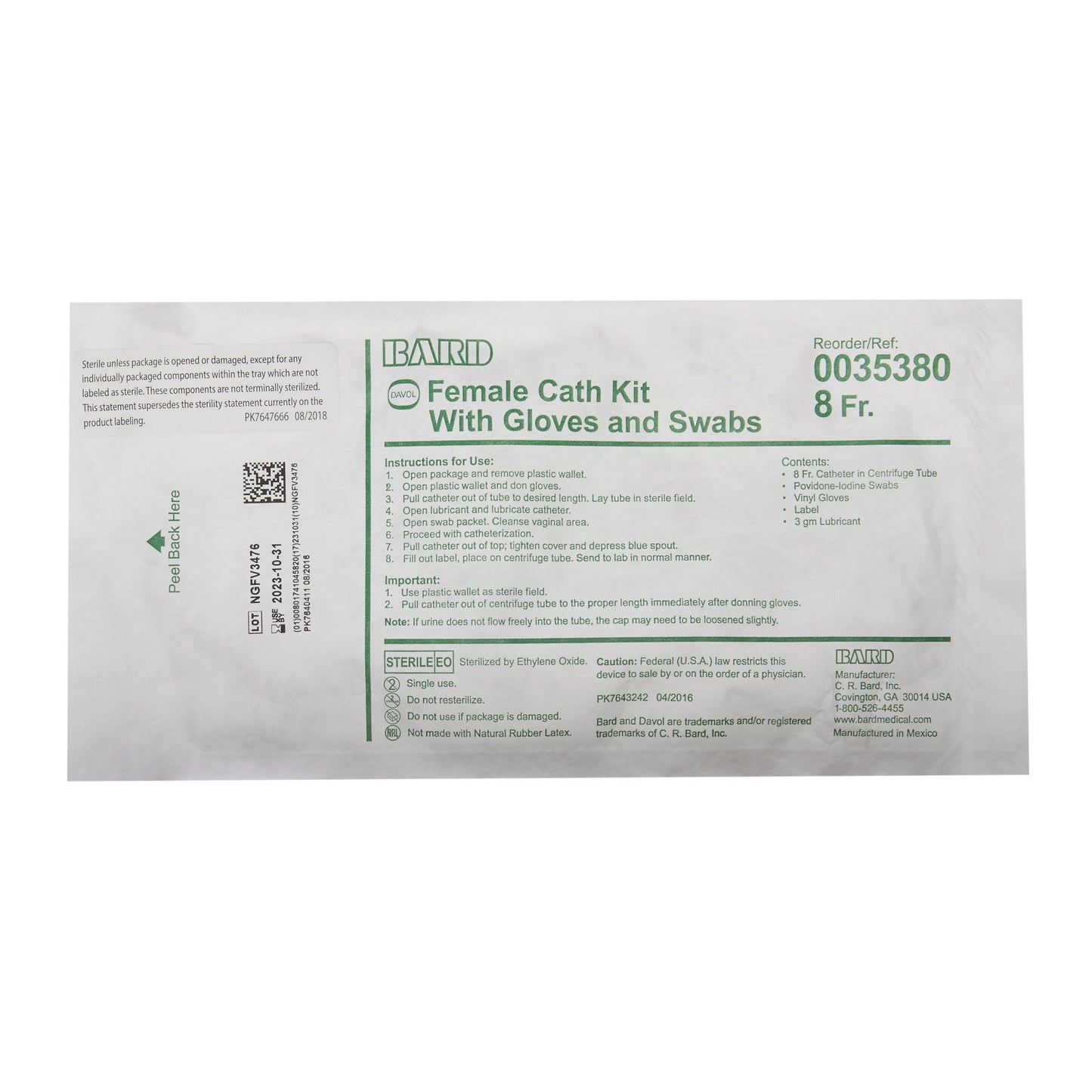 Bard Urine Specimen Collection Kit, 15 mL