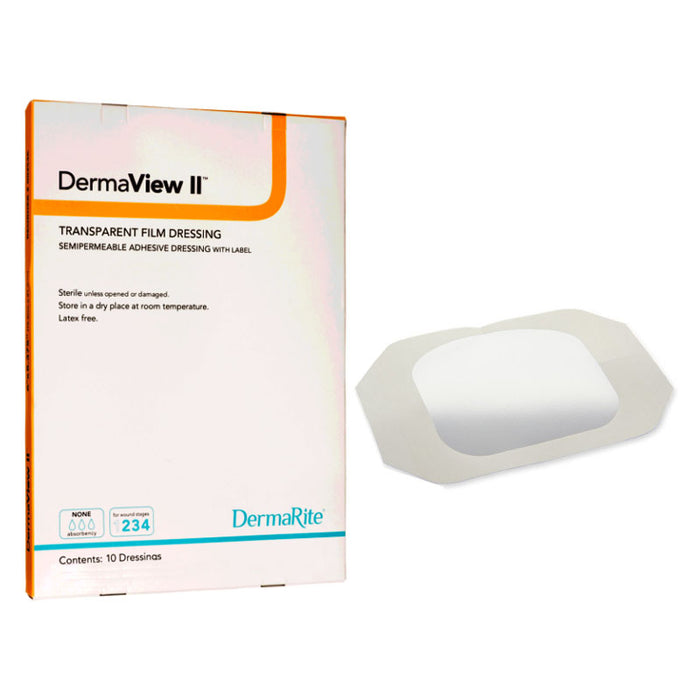 DermaView II™ Transparent Film Dressing, 6 x 7 Centimeter