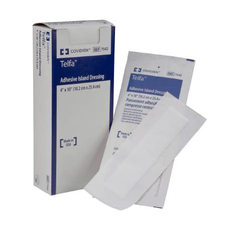 Telfa™ White Adhesive Dressing, 4 x 4 Inch