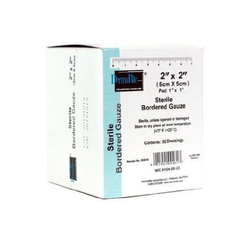 DermaRite® Bordered Gauze White Adhesive Dressing, 2 x 2 Inch