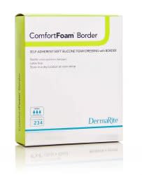 ComfortFoam™ Border Silicone Adhesive with Border Silicone Foam Dressing, 7-1/5 x 7-1/5 Inch Sacral