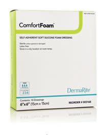 ComfortFoam™ Silicone Adhesive without Border Silicone Foam Dressing, 4 x 4 Inch