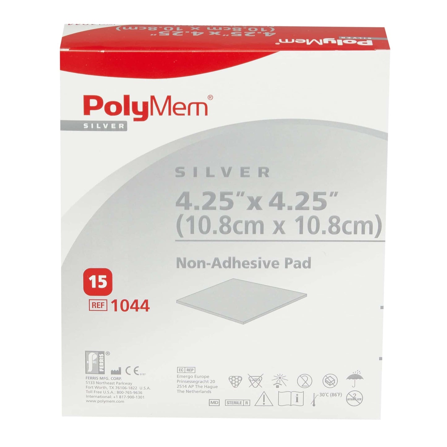 PolyMem® Nonadhesive Silver Foam Dressing, 6½ x 7½ Inch
