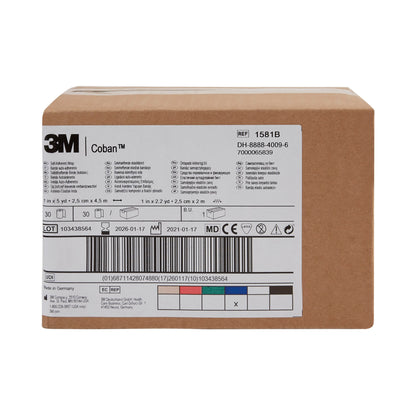 3M™ Coban™ Self-adherent Closure Cohesive Bandage, 1 Inch x 5 Yard, Blue