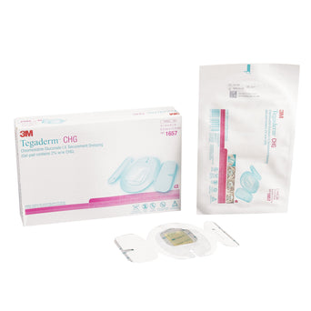 3M™ Tegaderm™ CHG I.V. Securement Dressing, 3½ x 4½ Inch