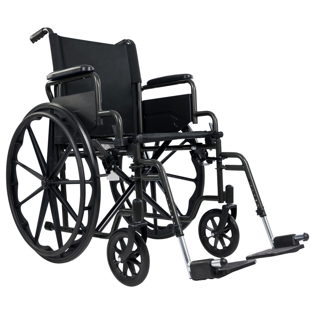 K1 Wheelchair, 20" Seat, Adjustable legrests, Swing Away arms – MOB1100BLK20