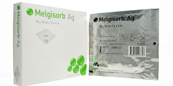 Melgisorb® Ag Calcium Alginate Dressing with Silver, 4 x 4 Inch