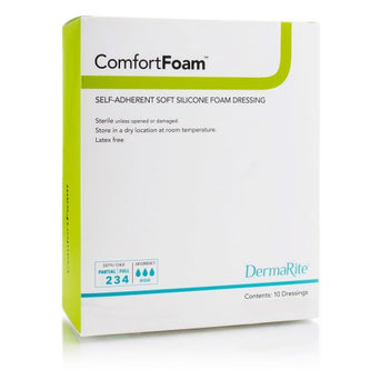 ComfortFoam™ Silicone Adhesive without Border Silicone Foam Dressing, 2 x 2 Inch