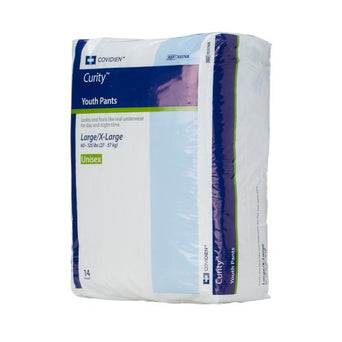 Curity Youth Pants Unisex, Disposable, Tear Away Seams, Large, Heavy Absorbency, 60 to 125 lbs