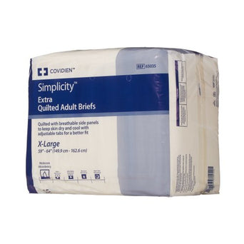 Simplicity Unisex Adult Incontinence Briefs, Moderate Absorbency, X-Large, White, 59 to 64 Inch Waist/Hip