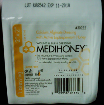 Medihoney® Calcium Alginate Dressing, 2 x 2 inch