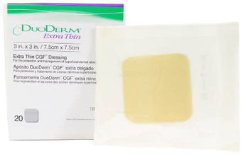 DuoDerm® Extra Thin Hydrocolloid Dressing, 3 x 3 Inch