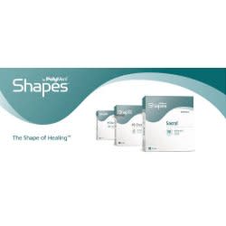 PolyMem® Shapes® Adhesive with Border Foam Dressing, 6½ x 8-1/5 Inch Oval