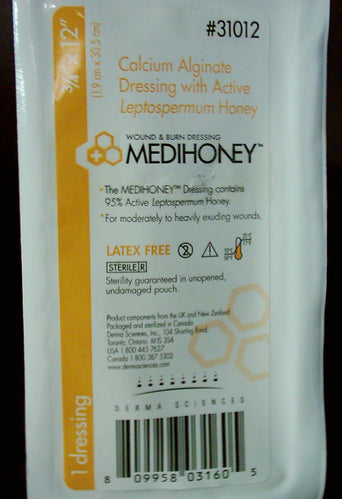 Medihoney® Calcium Alginate Dressing, ¾ x 12 inch