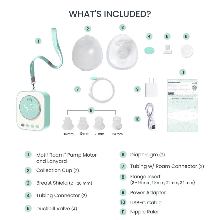 Motif Roam™ Hands-Free Breast Pump With Breast Milk Collection Cups