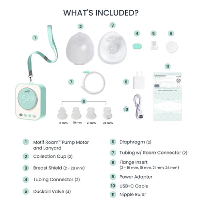 Motif Roam™ Hands-Free Breast Pump With Breast Milk Collection Cups