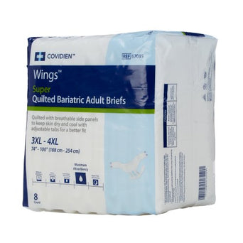 Wings Unisex Adult Incontinence Brief, Tab Closure, 3X-Large, Disposable, Heavy Absorbency